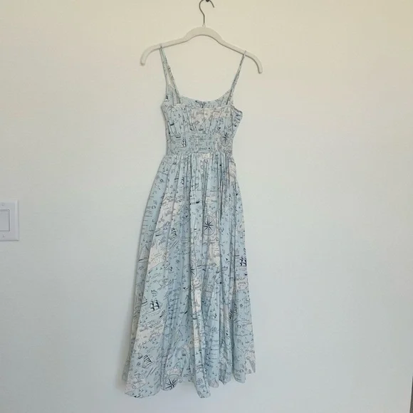 J Crew Smocked-Waist Drese in Ratti Compass Print - Picture 6 of 6